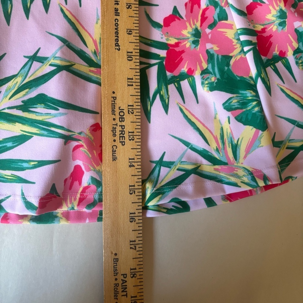 VOGO Athletica Tropical Floral Skort Pink Active Skirt w/ Built-In Shorts Size L - Picture 9 of 9